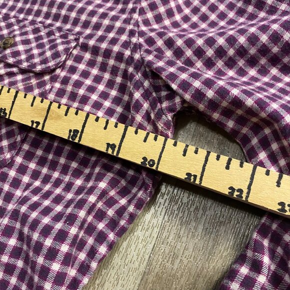Eddie Bauer Purple Plaid Button Down Shirt Long Sleeve Size Large - Picture 4 of 5